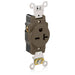 Leviton Single Receptacle Outlet Heavy-Duty Industrial Spec Grade Smooth Face 20 Amp 250V Back Or Side Wire NEMA 6-20R Brown (5461)