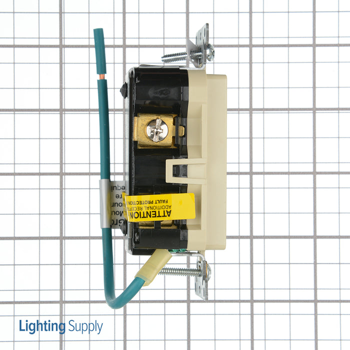 Leviton SmartlockPro Isolated Ground GFCI Duplex Receptacle Outlet Extra Heavy-Duty Industrial Spec Grade Tamper-Resistant 20A 125V Ivory (GFTR2-IGI)