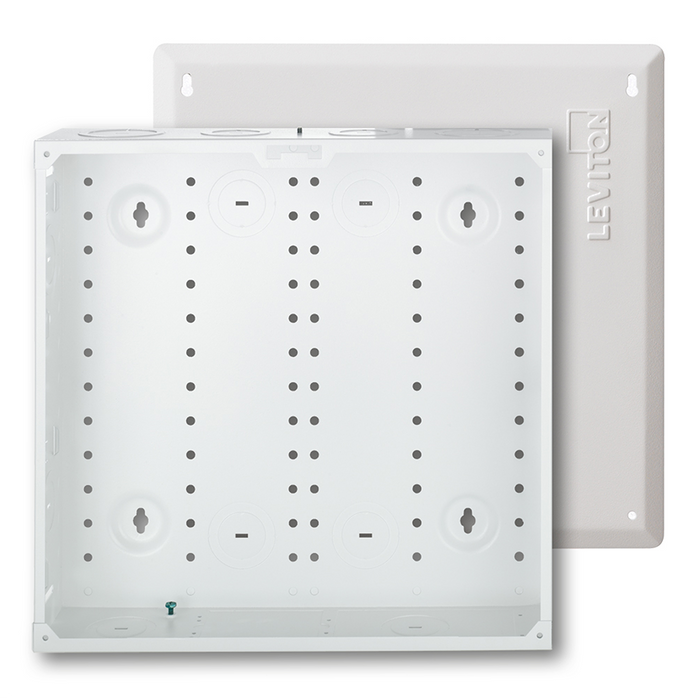 Leviton 14 Inch Structured Media Enclosure And Flush Mount Cover Metal White (47605-140)