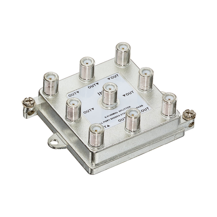 Leviton 1X8 (8-Way) 2GHZ Passive Video Splitter Use 4 6 And 8-Way 1GHz Passive Video Splitters And Passive Video Splitter Module (47690-G8)