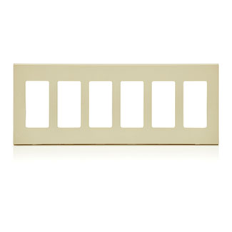 Leviton 6-Gang Decora Plus Device Decora Wall Plate/Faceplate Screwless Polycarbonate Snap-On Mount Screwless Subplate Ivory (80326-SI)