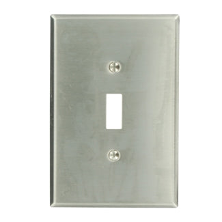 Leviton 1-Gang Toggle Device Switch Wall Plate Oversized 430 Stainless Steel Device Mount Stainless Steel (84101)