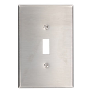 Leviton 1-Gang Toggle Device Switch Wall Plate Oversized 302 Stainless Steel Device Mount Stainless Steel (84101-40)