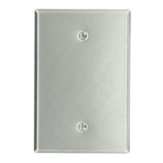 Leviton 1-Gang No Device Blank Wall Plate Oversized 430 Stainless Steel Box Mount Stainless Steel (84114)