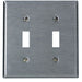 Leviton 2-Gang Toggle Device Switch Wall Plate Oversized 302 Stainless Steel Device Mount (84109-40)