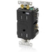 Leviton SmartlockPro GFCI Duplex Receptacle Outlet Extra Heavy-Duty Industrial Spec Grade Power Indication 15A 20A Feed Through 125V Black (G5262-WTE)
