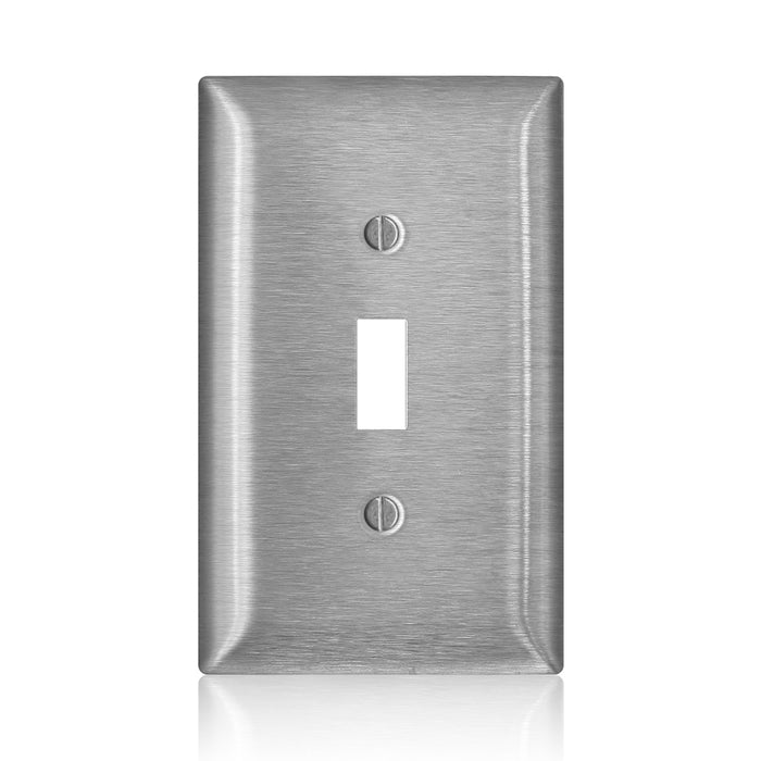 Leviton Stainless Steel 1-Gang Midway Size Toggle Wall Plate (SSJ1-C40)