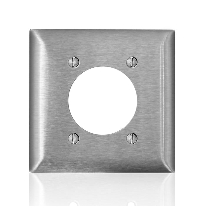 Leviton Stainless Steel C-Series 302-304 2-Gang Standard 2.15 Inch Open Wall Plate (SS703-40)