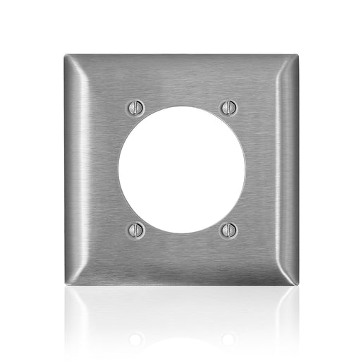 Leviton Stainless Steel C-Series 302-304 2-Gang Standard 2.465 Inch Open Wall Plate (SS701-40)