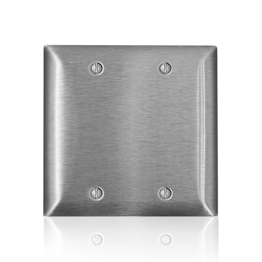 Leviton Stainless Steel C-Series 302-304 2-Gang Standard Blank Wall Plate (SS23-40)