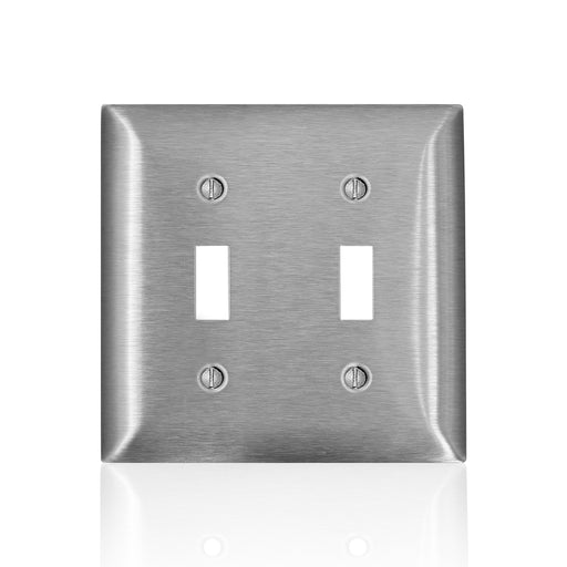 Leviton Stainless Steel C-Series 430 2-Gang Standard 2-Toggle Wall Plate (SL2)