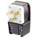 Leviton 50 Amp 125V NEMA 5-50P 2P 3W Plug Straight Blade Industrial Grade Grounding Angle Black (9550-P)