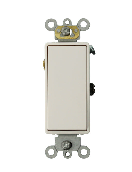Leviton Decora Plus AC Quiet Switch 3-Way 120/277VAC 15A Rocker Surface Back/Side Wired White (5693-CPW)