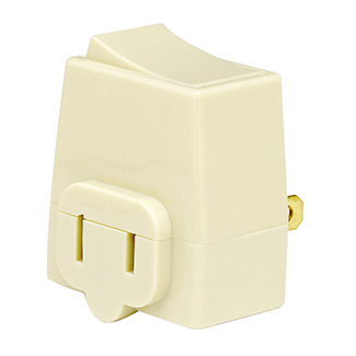 Leviton 13 Amp 125V 2-Pole 2-Wire Non-Grounding Plug-In Switch Tap Ivory (1469-I)