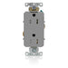Leviton Decora Plus Duplex Receptacle Outlet Heavy-Duty Industrial Spec Grade Tamper-Resistant Smooth Face 15 Amp 125V Gray (TDR15-GY)