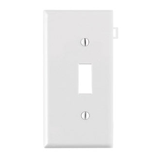 Leviton 1-Gang Toggle Device Switch Wall Plate Sectional Thermoplastic Nylon Device Mount End Panel White (PSE1-W)