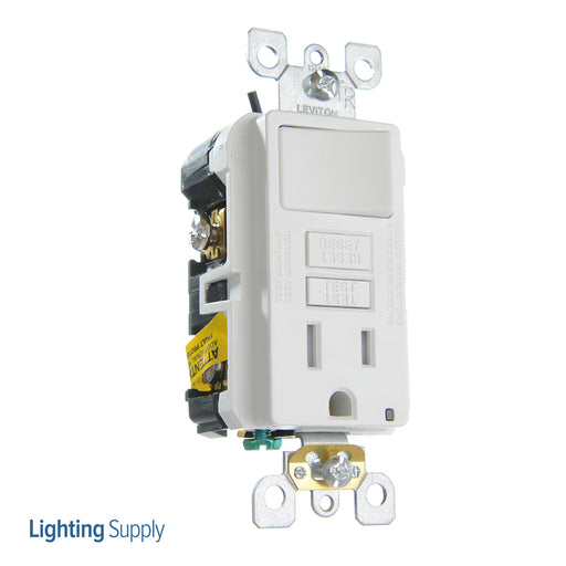 Leviton 15A-125V Tamper-Resistant Self-Test SmartlockPro Combination GFCI Single Receptacle/outlet With A Switch Without Wall Plate (GFSW1-KW)