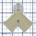 Leviton 660W 125V Single Lampholder-To-Twin Lamp Holder Adapter Ivory (128-I)
