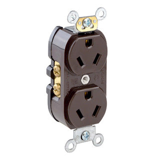 Leviton Duplex Receptacle Outlet Commercial Spec Grade Smooth Face 15 Amp 277V Back Or Side Wire NEMA 7-15R 2-Pole 3-Wire Brown (5585)