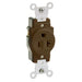 Leviton Single Receptacle Outlet Commercial Spec Grade Indented Face 20 Amp 125V Back Or Side Wire NEMA 5-20R 2-P 3-Wire Brown (5891)