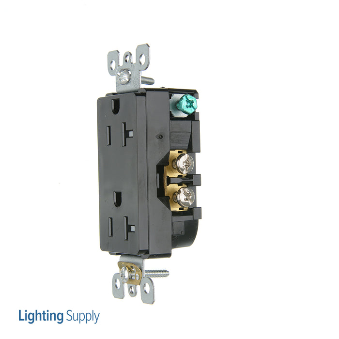 Leviton Ultrasonically Welded 20A Tamper-Resistant Decora Duplex Receptacle/Outlet Residential Grade NEMA 5-20R Side Wired Only (T5825-E)