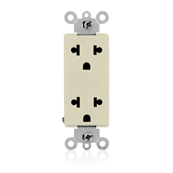 Leviton Decora Plus Duplex Receptacle Outlet Straight Blade And Europlug Commercial Spec Grade Smooth Face 15 Amp 125/250V (5825-I)