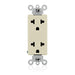 Leviton Decora Plus Duplex Receptacle Outlet Straight Blade And Europlug Commercial Spec Grade Smooth Face 15 Amp 125/250V (5825-I)