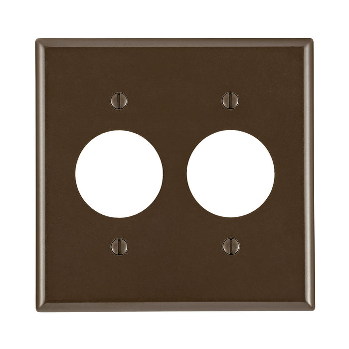 Leviton Wall Plate 2-Gang Standard Size 2 Single Receptacle Brown With 4 Brown Enamel Screws (85052)
