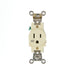 Leviton Weather-Resistant Heavy-Duty Industrial Grade 15A 125V Single Receptacle Outlet Ivory (W5261-I)