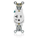 Leviton Weather-Resistant Heavy-Duty Industrial Grade 15A 125V Single Receptacle Outlet White (W5261-W)