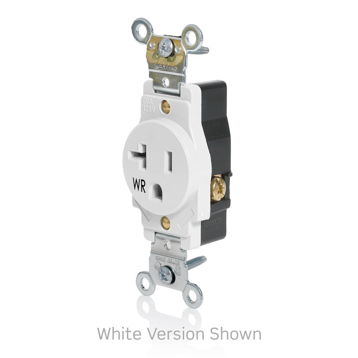 Leviton Weather-Resistant Heavy-Duty Industrial Grade 20A 125V Single Receptacle Outlet Yellow (W5361-Y)
