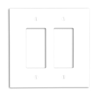 Leviton 2-Gang Decora/GFCI Device Decora Wall Plate/Faceplate Oversized Thermoset Device Mount White (88602)