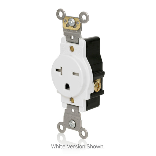 Leviton White 20A-250V Tamper-Resistant Single Outlet Back/Side Wire (T5461-W)