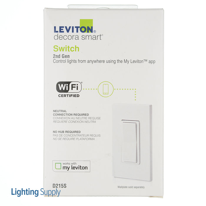 Leviton White Decora Smart Wi-Fi 15A Switch (D215S-1BW)