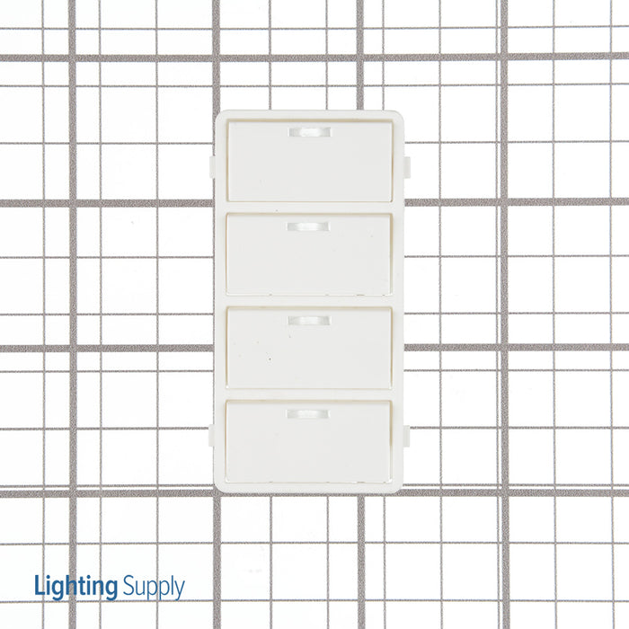 Leviton White DLV Digital Switch 4-Button Color Change Kit (CKDNK-40W)