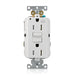 Leviton SmartlockPro GFCI Duplex Receptacle Outlet Extra Heavy-Duty Industrial Spec Grade 15A 125V 20A Feed-Through Back Or Side Wire White (G5262-WTW)