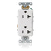 Leviton Decora Plus Duplex Receptacle Outlet Heavy-Duty Industrial Spec Grade Smooth Face 20 Amp 125V Back And Side Wire White (16342-W)
