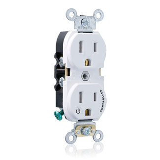 Leviton White Receptacle Split Industrial Grounding Marked 15A 125V 5-15R (5262-S1W)