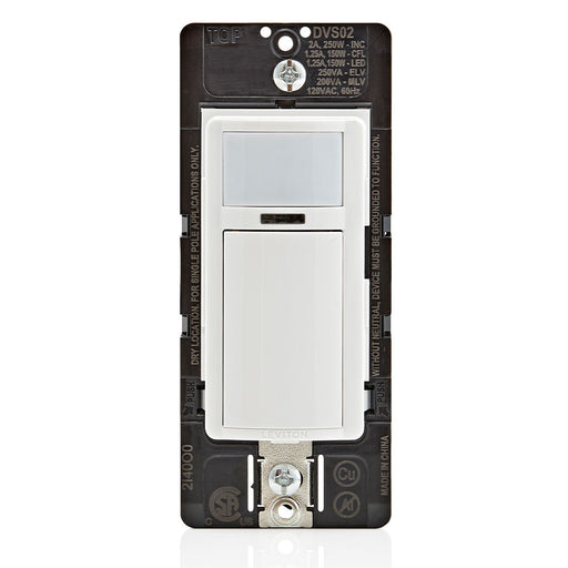 Leviton White Vacancy Sensor 250W Incandescent/150W LED 120V (DVS02-1LW)