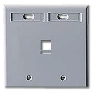 Leviton Dual-Gang QuickPort Wall Plate With ID Windows 1-Port Grey (42080-1GP)