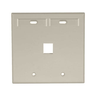 Leviton Dual-Gang QuickPort Wall Plate With ID Windows 1-Port Ivory (42080-1IP)