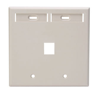 Leviton Dual-Gang QuickPort Wall Plate With ID Windows 1-Port Light Almond (42080-1TP)