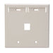 Leviton Dual-Gang QuickPort Wall Plate With ID Windows 1-Port Light Almond (42080-1TP)