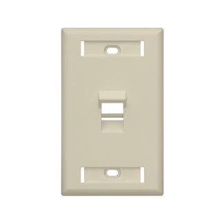 Leviton Angled 1-Gang QuickPort Wall Plate With ID Windows 1-Port Ivory (42081-1IS)