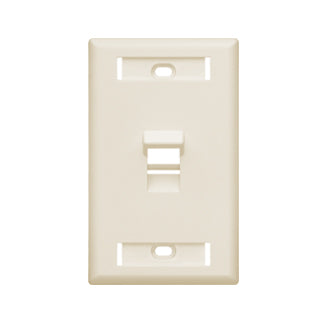 Leviton Angled 1-Gang QuickPort Wall Plate With ID Windows 1-Port Light Almond (42081-1TS)