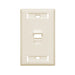 Leviton Angled 1-Gang QuickPort Wall Plate With ID Windows 1-Port Light Almond (42081-1TS)