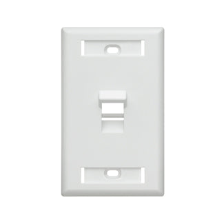 Leviton Angled 1-Gang QuickPort Wall Plate With ID Windows 1-Port White (42081-1WS)