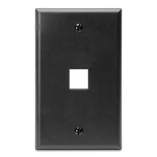Leviton 1-Gang QuickPort Wall Plate 1-Port Black (41080-1EP)