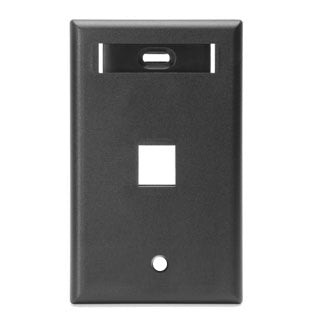 Leviton QuickPort Wall Plate With ID window 1-Gang 1-Port Black (42080-1ES)