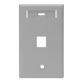 Leviton 1-Gang QuickPort Wall Plate With ID Window 1-Port Grey (42080-1GS)